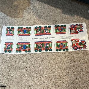 Santa's Wonderland Express Fabric Panel Manes Company Vintage Christmas Train